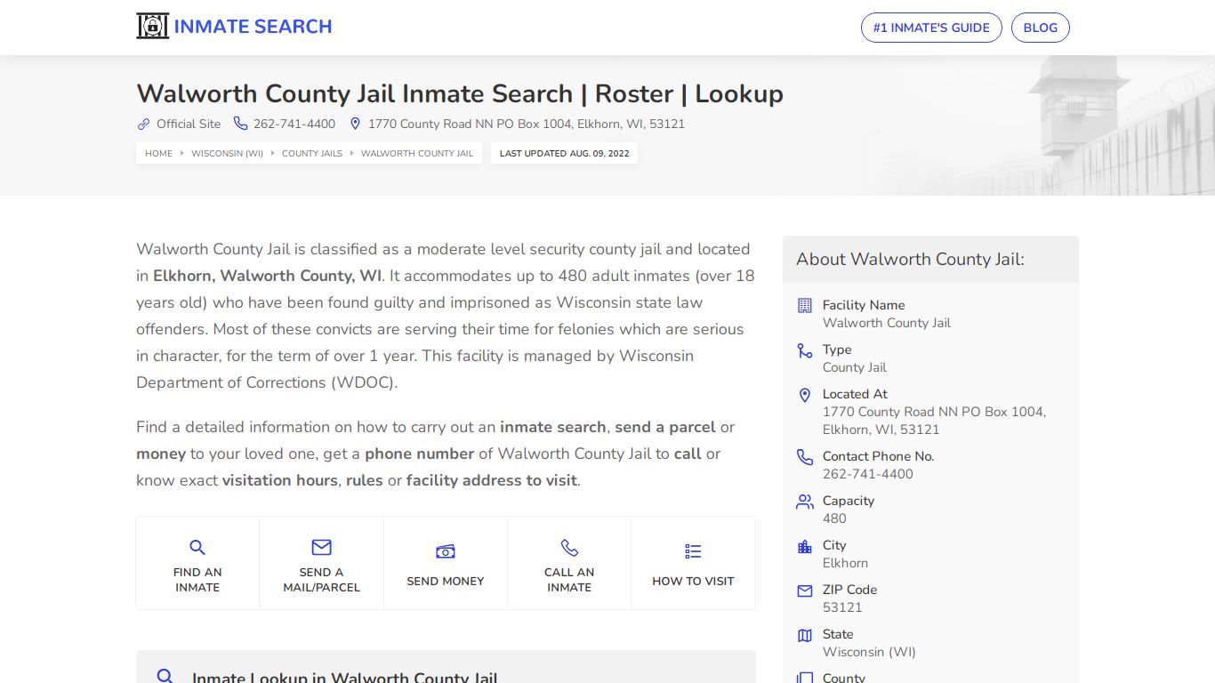 Walworth County Jail Inmate Search | Roster | Lookup