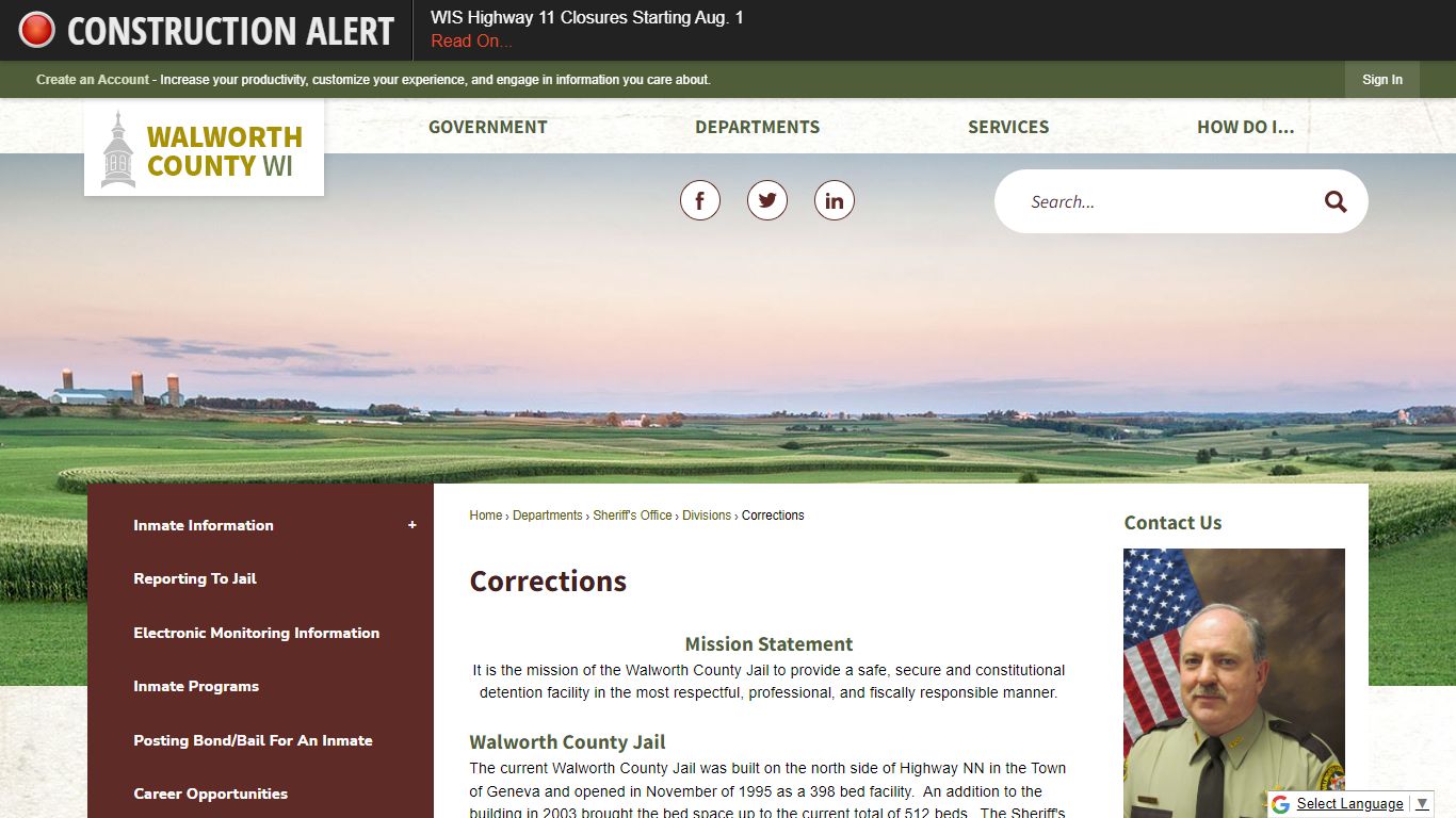 Corrections | Walworth County, WI